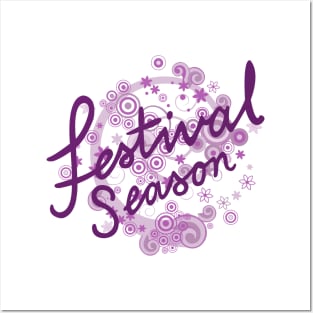 Festival Season Type Design Pinks & Purples Posters and Art